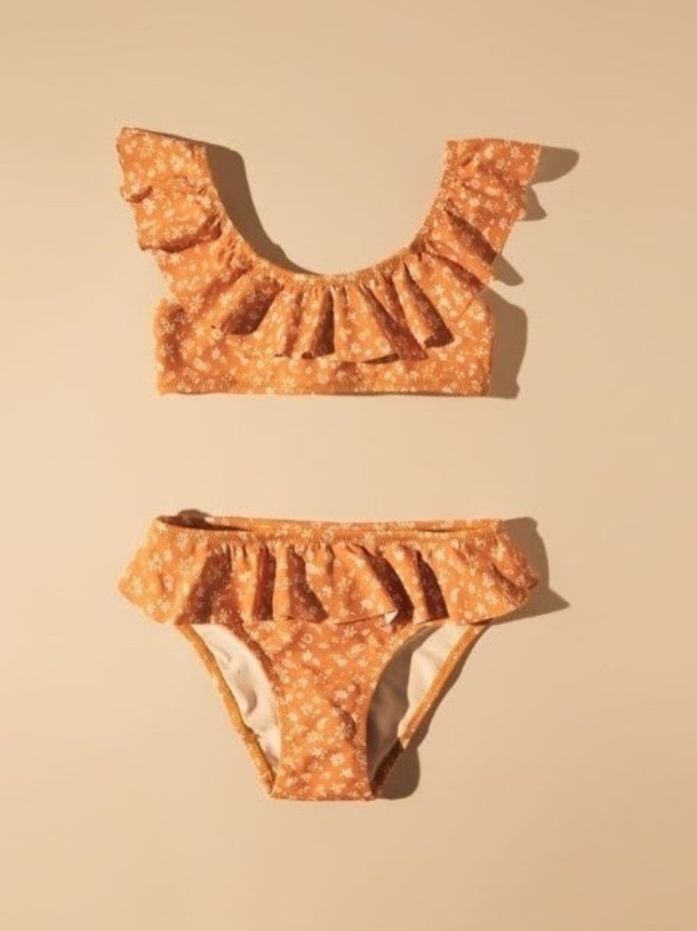 New ZARA Kids Girls Ruffled Floral Bikini Set